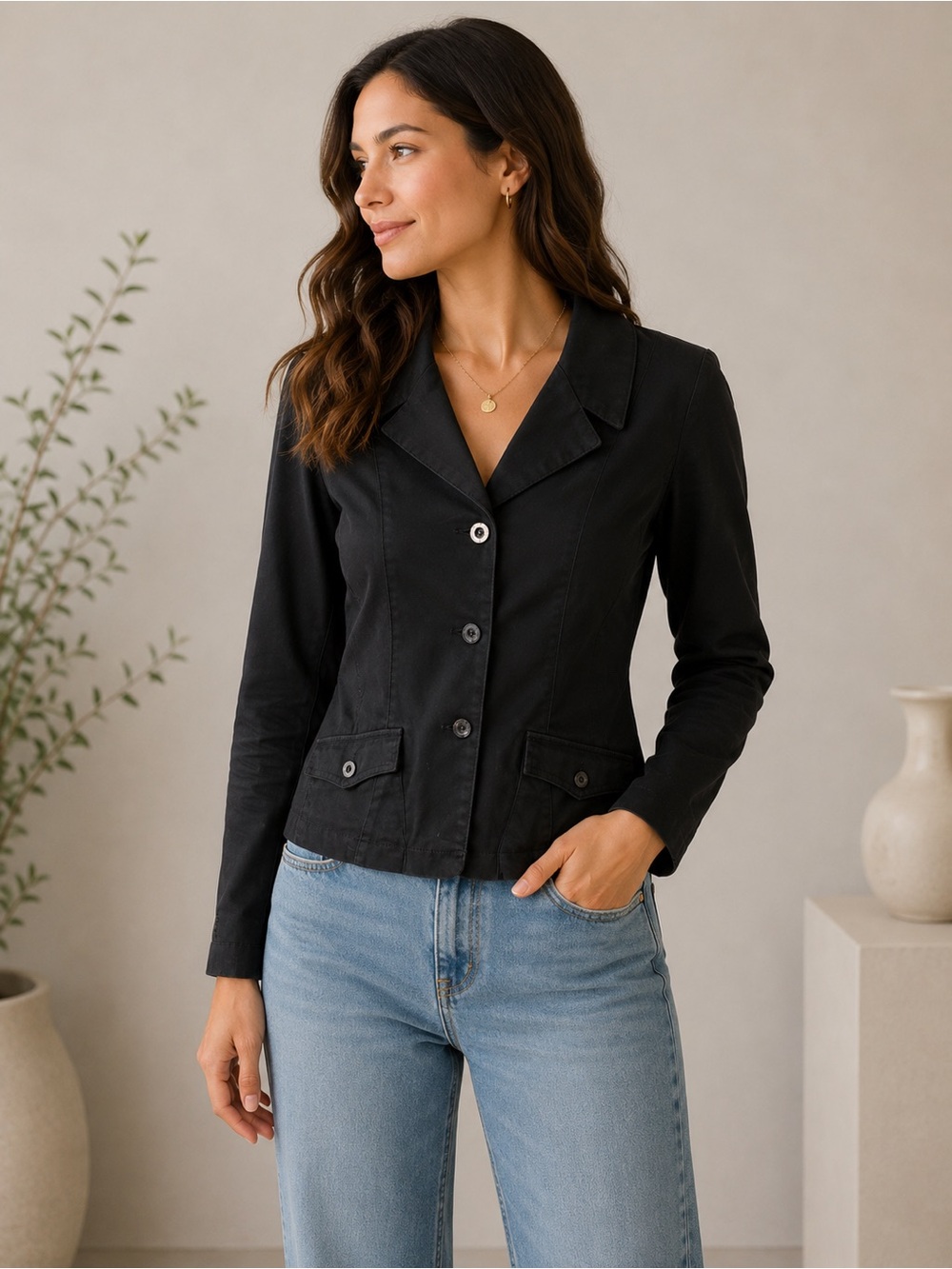 MIKK Couture Black Stretch Blazer Jacket – Size Small
